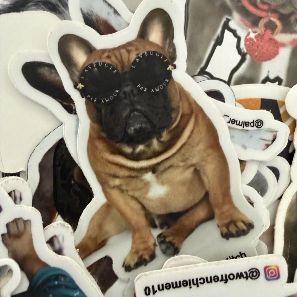 LARGE BUNDLE OF DOG STICKERS MAGNETS FRENCH BULLDOG LAB DOODLE RARE COLLECTION